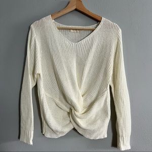 Cream knotted sweater